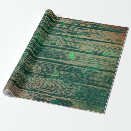 Papel De Regalo Madera Rústica Tropical Cali Woodland Green Gold
