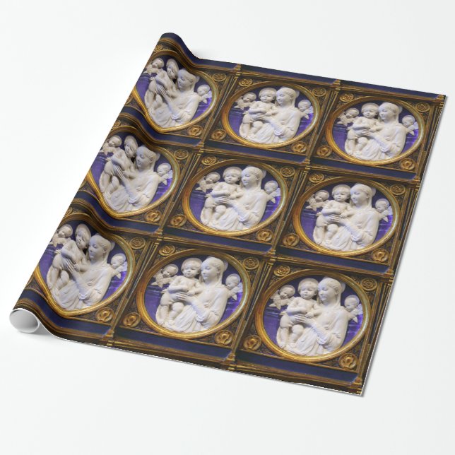 PAPEL DE REGALO MADONNA CON RENAISSANCE CHRISTMAS GREETINS (Desenrollado)