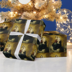 Papel De Regalo Madonna e niño, Navidades Bellas Artes envolviend