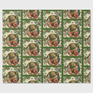 Papel De Regalo Madonna y niño sagrado Navidades religiosos