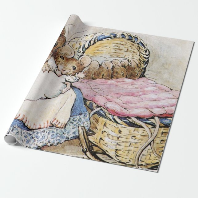 Papel De Regalo Madre Dormouse Y Su Hijo - Beatrix Potter (Desenrollado)