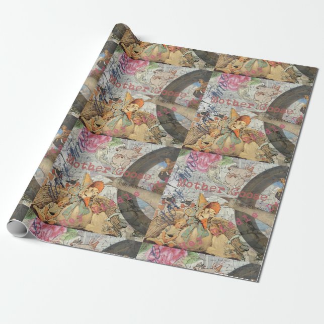 Papel De Regalo Madre Gosa Nursery Rhyme Fairy Tale (Desenrollado)