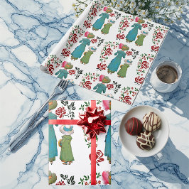 Papel De Regalo Madre hija Duo Roses Rojos Floral Greeneración