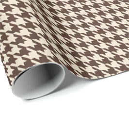Papel De Regalo Madroño Marrón y Crema Houndstooth Clásico 
