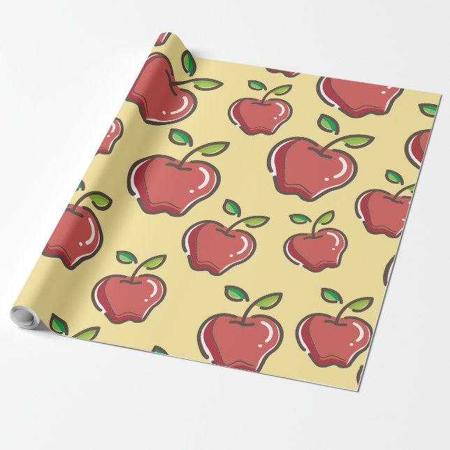 Papel De Regalo Maestra Apple (Desenrollado)