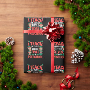 Papel De Regalo Maestra Navidad Enseño Duendes Más Lindos Preescol