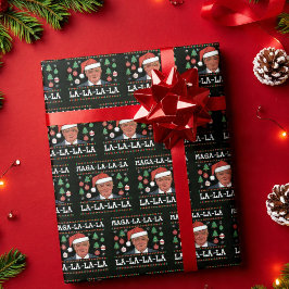 Papel De Regalo Maga La La La Funny Trump Navidades feos