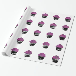 Papel De Regalo Magdalena con patrón de cebra morada