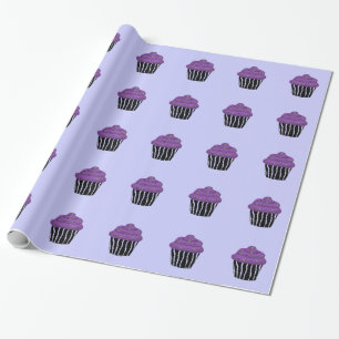 Papel De Regalo Magdalena con patrón de cebra morada