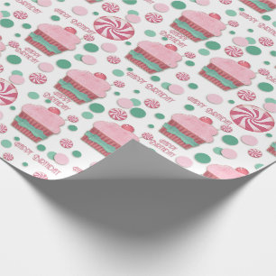 Papel De Regalo Magdalenas del feliz cumpleaños y modelo del