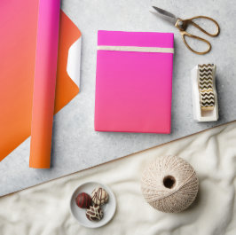 Papel De Regalo Magenta Caliente Rosa y Ombre Naranja Brillante