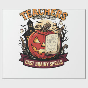 Papel De Regalo Magia Cerebral de Profesores de Halloween