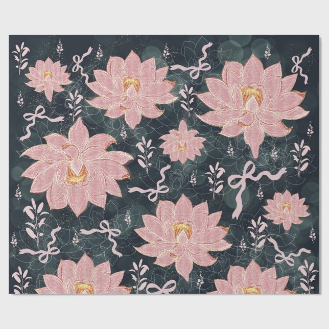 Papel De Regalo Magic florals with glitter design  (Superficie plana)