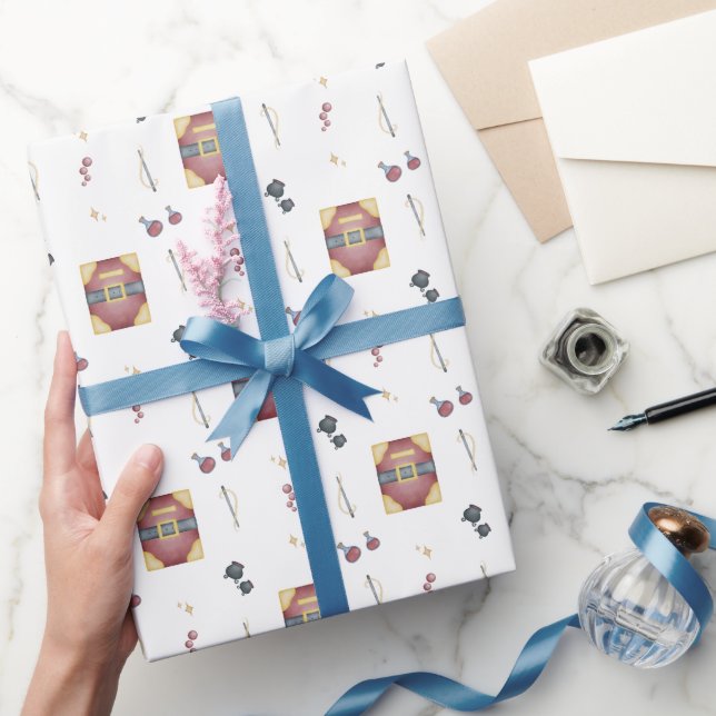 Papel De Regalo Magic Spell Books Witchcraft Kids Birthday (Regalar)