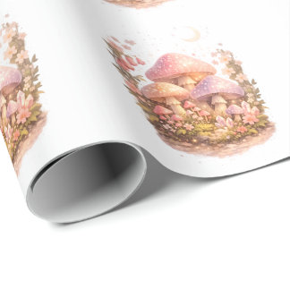 Papel De Regalo Magical Mushrooms Pastel Fairy Cottagecore Vibes