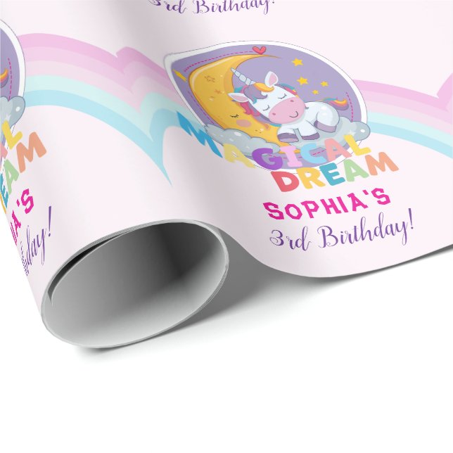 Papel De Regalo Magical Unicorn Dream (Esquina del rollo)