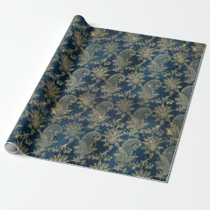 Papel De Regalo mágico celestial dorado patrón floral
