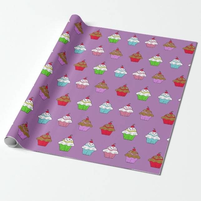 Papel De Regalo Magico Cupcake Colorido (Desenrollado)