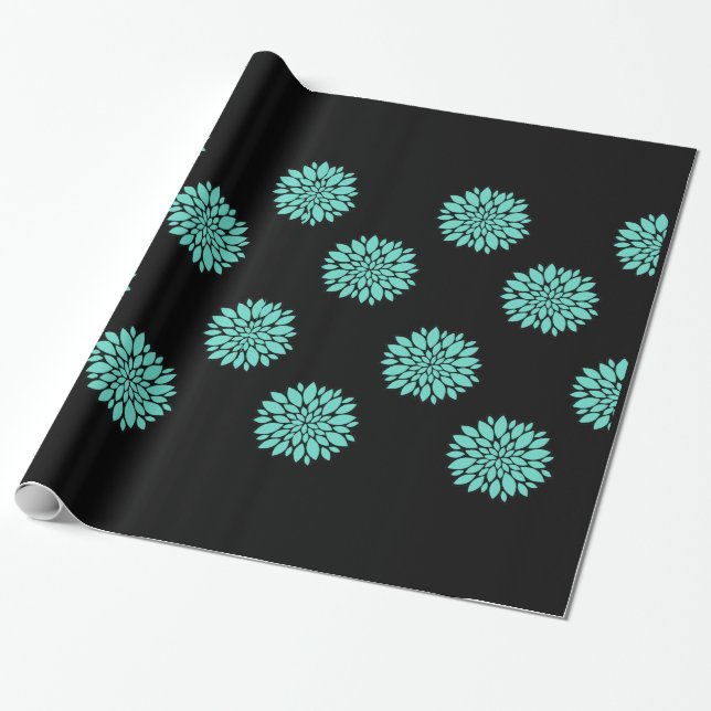 Papel De Regalo Magníficas personalidades Verde azuladas sobre el  (Desenrollado)