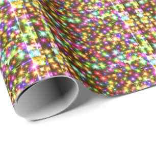 Papel De Regalo Magnífico Navidad Colorful Sparkly SParks Wrap