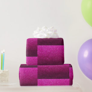 Papel De Regalo Magnífico Purpurina Rosa Caliente Cumpleaños capri