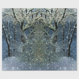 Papel De Regalo Magnífico y brillante bosque de invierno Wonderlan