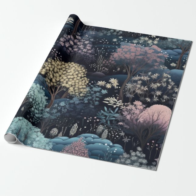 Papel De Regalo Magníficos Navidades de los bosques de invierno (Desenrollado)