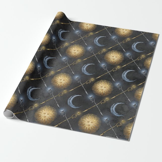 Papel De Regalo Mago Sol y Luna (Desenrollado)