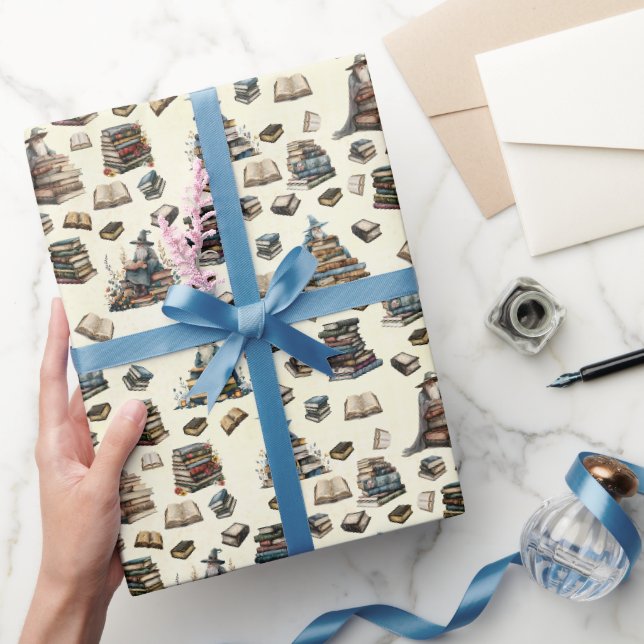Papel De Regalo Magos Mágicos & Libros en Amarillo Claro (Regalar)
