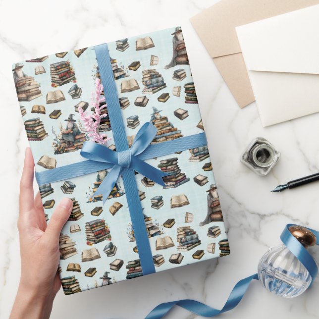 Papel De Regalo Magos Mágicos & Libros en Verde Claro (Regalar)