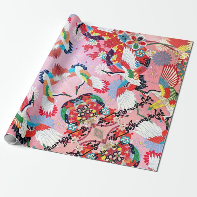 Papel De Regalo Mah Jongg Egrets (Desenrollado)