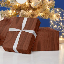 Papel De Regalo Mahogany Wood Look Woodworker Rústica Moda