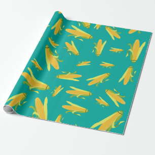 Papel De Regalo Maíz Sobre El Patrón De La Cob
