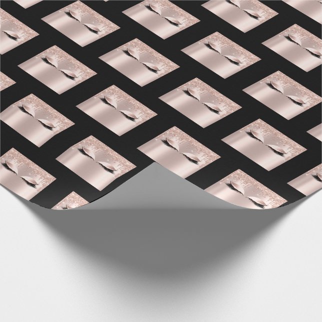 Papel De Regalo Makeup Eyebrows Lazas Rosa Chispa Bridal Sweet16th (Esquina)