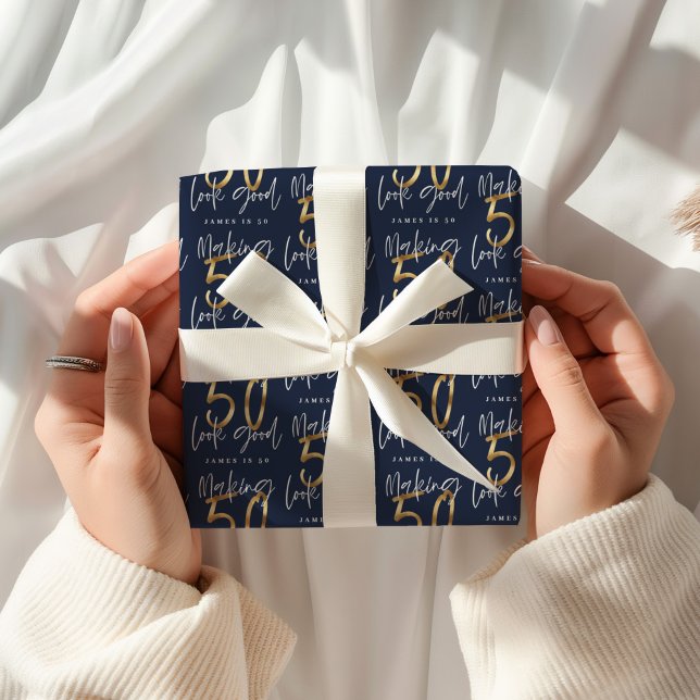 Papel De Regalo Making 50 look good gold birthday party napkins (Subido por el creador)