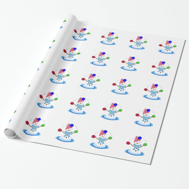 Papel De Regalo Malabando a Snowman Whimsy (Desenrollado)