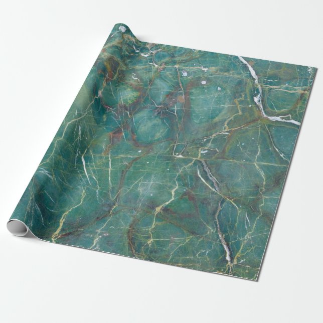 Papel De Regalo Malachite green marble texture, detail structure o (Desenrollado)