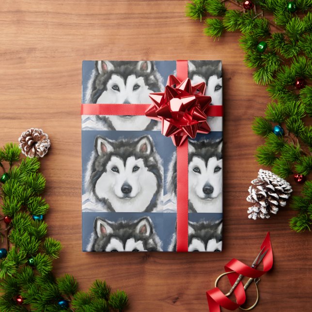 Papel De Regalo Malamute de Alaska (Regalo de vacaciones)