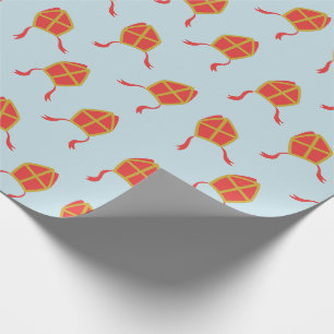 Papel De Regalo Maleantes de Sinterklaas en azul claro