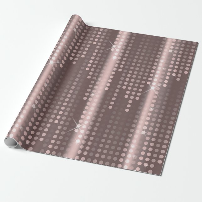Papel De Regalo Mallow Polka Dots Matrix purpurina con patrones (Desenrollado)