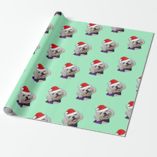 Papel De Regalo Maltés con Sombrero Santa