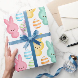 Papel De Regalo Malvaviscos de conejito de Pascua lindos