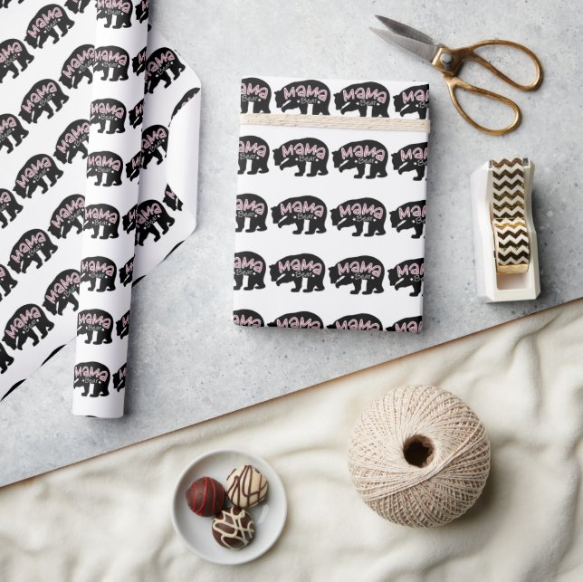 Papel De Regalo Mama Black Bear (Artesanía)