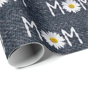 Papel De Regalo Mamá Daisy en mezclilla azul