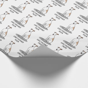 Papel De Regalo Mamá de Greyhound (blanca como el hembra) Perro Cu