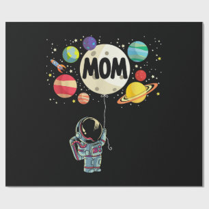 Papel De Regalo Mamá del niño de cumpleaños astronauta espacial 1e