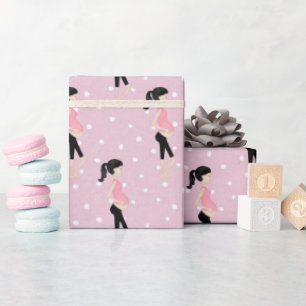 Papel De Regalo Mamá embarazada con puntos de polka