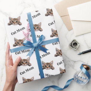 Papel De Regalo Mamá Gato Espiando Patrón Repetido LaPerm