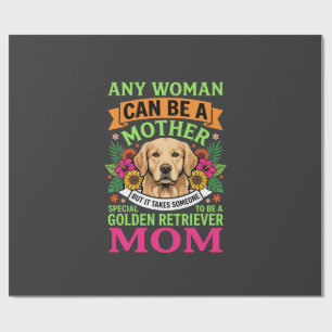 Papel De Regalo Mamá Golden Retriever Amante de Perros Florales