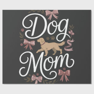 Papel De Regalo Mamá Perro Diseño de Retriever Dorado Coquette El